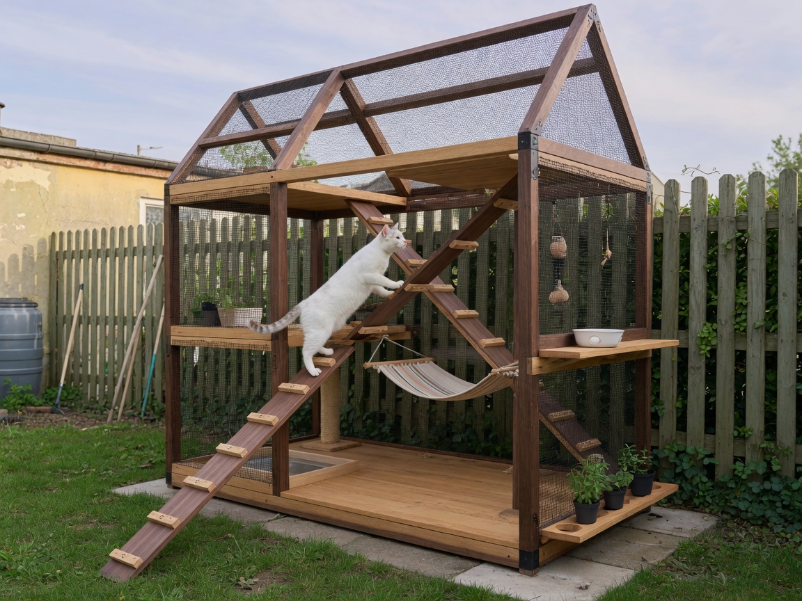Többszintes kerti catio fa vázzal